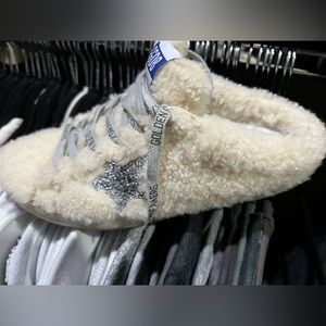 Golden goose shearling mule sz 39
